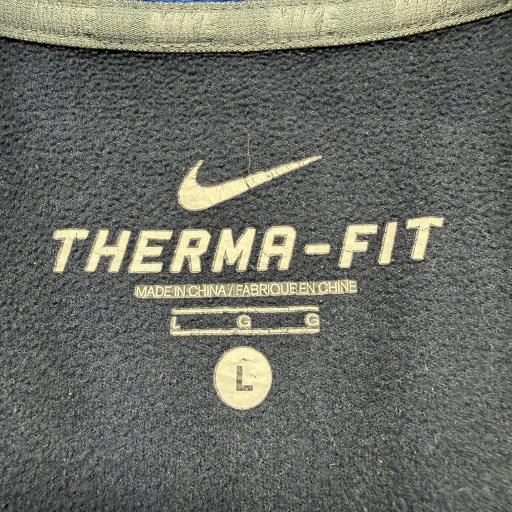 Nike Jacket Mens Large Blue Black Therma-FIT Full Zip Colorblock Athletic Fleece - Picture 8 of 10
